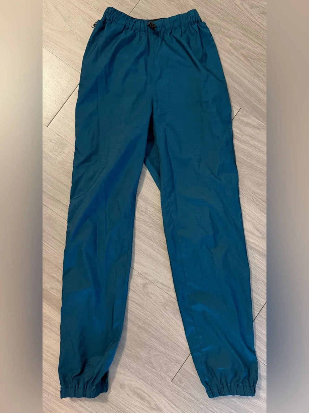 Patagonia Vintage, Full Zip, Rain Windbreaker Pants, Outdoor Shell Blue | W S